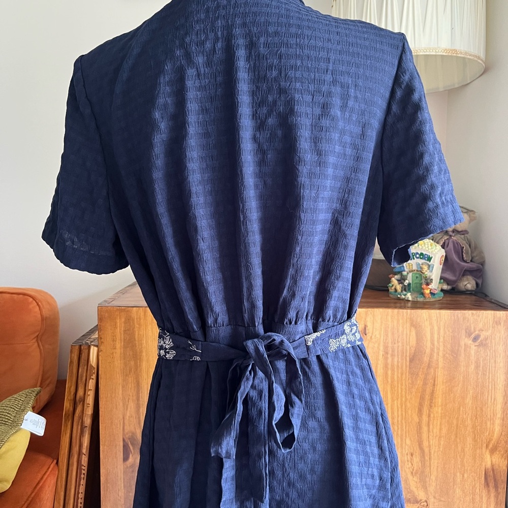Navy Floral Embroidered Maxi Dress - Picture 2 of 5